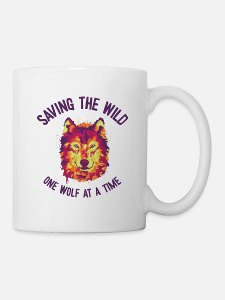 World Wildlife Day Wolf Art Wildlife Conservation - Mug - white
