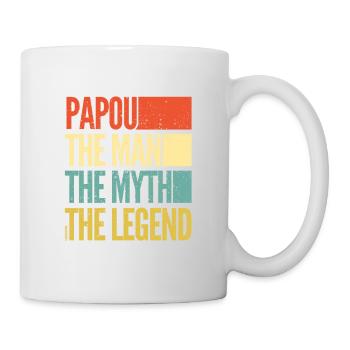 Papou - The man - The myth - The legend - Father's - Mug blanc - blanc - Droite