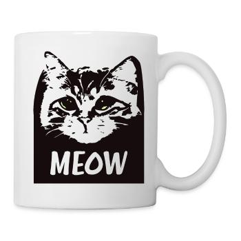 Miau-Katze - Tasse - Weiß - Rechts