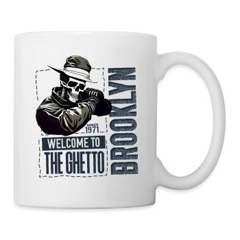 Skull Bienvenue dans le ghetto Brooklyn New York USA - Mug blanc - blanc - Droite