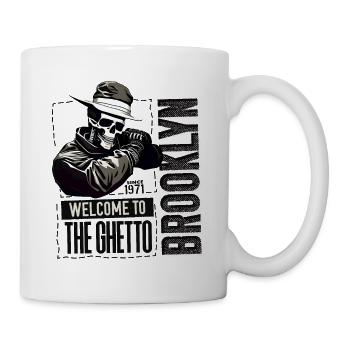 Skull Bienvenue dans le ghetto Brooklyn New York USA - Mug blanc - blanc - Droite