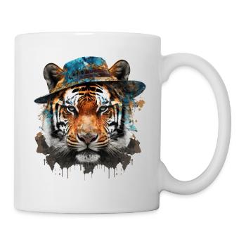 Tiger Hat Art Oeuvre d’art Cadeau Animal Zoo Motif - Mug blanc - blanc - Droite