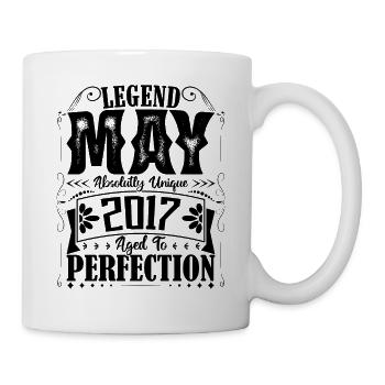 Mai 2017. Geburtstag Mai 2017. Geschenk Mai 2017. - Tasse - Weiß - Rechts