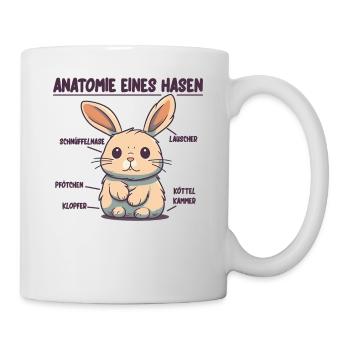 Anatomie eines Hasen lustige Kanninchen Erklärung - Tasse - Weiß - Rechts