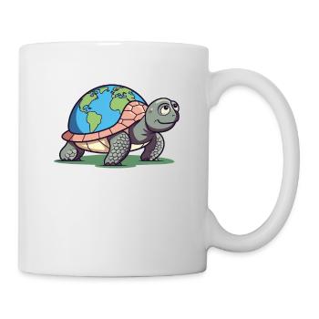 Schildkröte mit Erde Umweltschutz Welt Erde Tag - Tasse - Weiß - Rechts