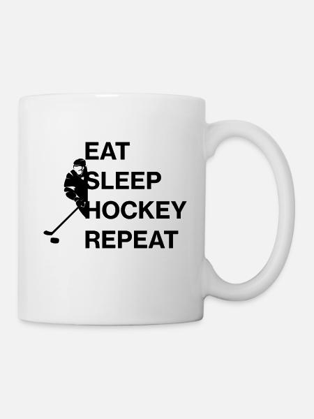 EAT, SLEEP, HOCKEY, Favorite shepherd, favorite sport - Mug - white