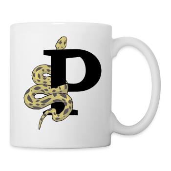 Buchstabe p Schlange - Tasse - Weiß - Rechts