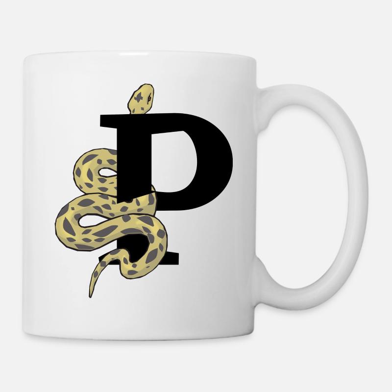 Buchstabe p Schlange - Tasse - Weiß