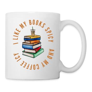 I Like My Books Spicy And My Coffee Icy Slogan - Mug - white - Right