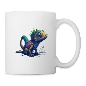 Gamer's Perfect Illustration - Cute Colorful Gekko - Tasse - Weiß - Rechts