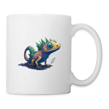 Gamer's Perfect Illustration - Cute Colorful Gekko - Tasse - Weiß - Rechts