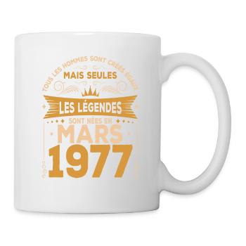 Mars 1977 anniversaire 1977 né en mars 1977 - Mug blanc - blanc - Droite