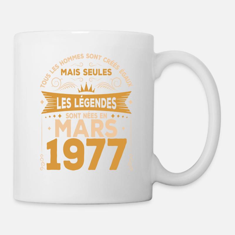 Mars 1977 anniversaire 1977 né en mars 1977 - Mug blanc - blanc