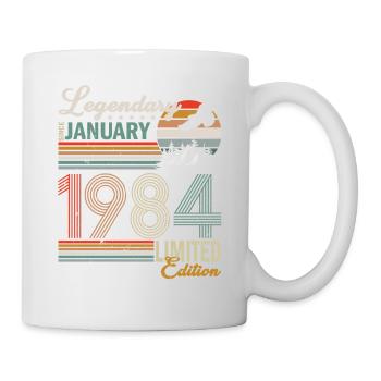 Janvier 1984. Cadeau d’anniversaire Janvier 1984. - Mug blanc - blanc - Droite