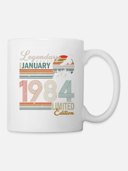 Januar 1984. Geburtstagsgeschenk Januar 1984. - Tasse - Weiß