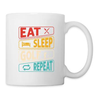 Eat Sleep Golf Repeat Golfing Par Tee - Mug - white - Right