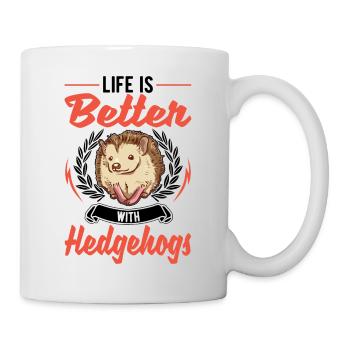 La vie est meilleure avec un hérisson - Mug blanc - blanc - Droite