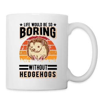 Igel Geschenk Stacheligel - Tasse - Weiß - Rechts