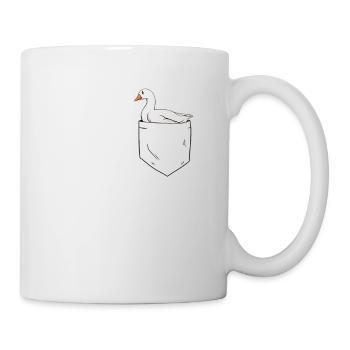 Gänse in Brusttasche Gänsezüchter Gans - Tasse - Weiß - Rechts