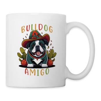 Bulldogge Amigo Sombrero Mexikanische Bulldogge - Tasse - Weiß - Rechts