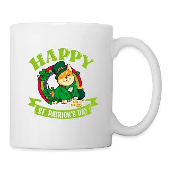 St Patrick's Corgi - Happy St Patrick's Day - Mug - white - Right