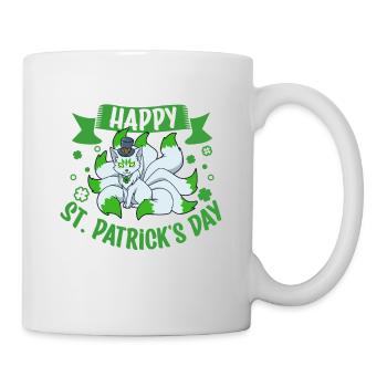 St Patrick's Kitsune - Happy St Patrick's Day - Mug - white - Right