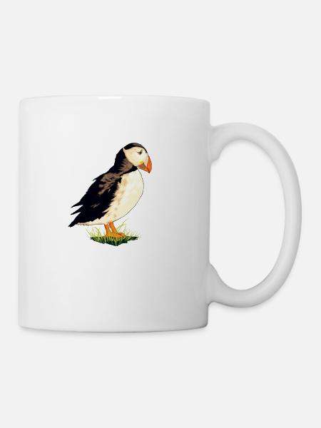 Zeichnung des Papageientaucher - Tasse - Weiß
