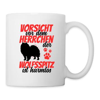 Vorsicht vor dem Wolfsspitz Deutscher Keeshond - Tasse - Weiß - Rechts