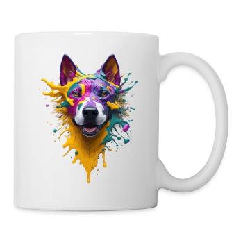HUNDE DESIGN SPLASH ART I HUNDELIEBHABER - Tasse - Weiß - Rechts