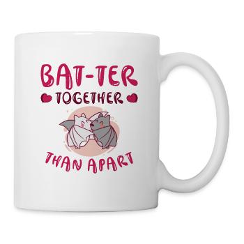 Câlin de la Saint-Valentin Paire de chauves-souris mignonnes - Mug blanc - blanc - Droite