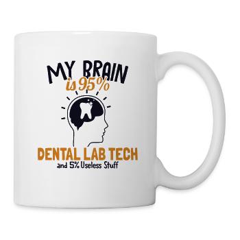 My Brain is 95% Dental Lab Tech Dentallabor - Mug - white - Right