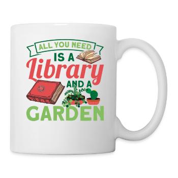 Book lover design with books for literature - Mug - white - Right
