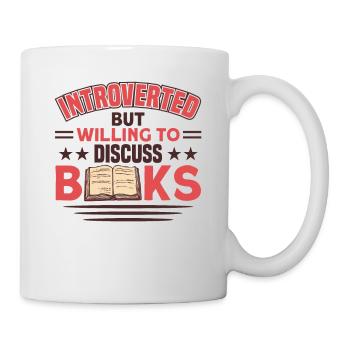 Book lover design with books for literature - Mug - white - Right
