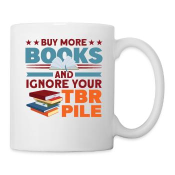 Book lover design with books for literature - Mug - white - Right