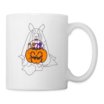 Husky Geist Kürbislaterne Halloween - Tasse - Weiß - Rechts