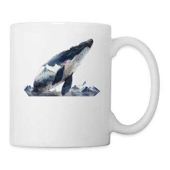 Baleine Coloré Océan Animal Motif Montagnes Cadeau Art - Mug blanc - blanc - Droite