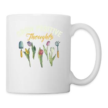 Cultiver des pensées positives Jardinage amusant - Mug blanc - blanc - Droite