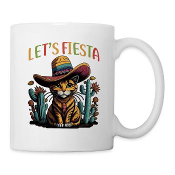 Let's Fiesta Mexican Style Chat avec Sombrero - Mug blanc - blanc - Droite
