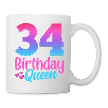 Birthday Queen 34 Geburtstag - Mug - white - Right