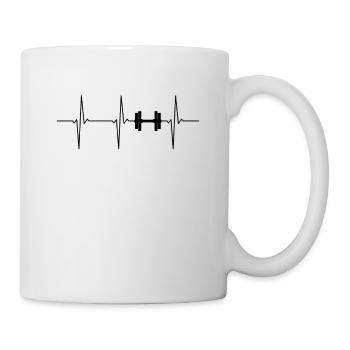 Hantel EKG Herzschlag - Tasse - Weiß - Rechts
