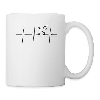 Pudel EKG Herzschlag - Tasse - Weiß - Rechts