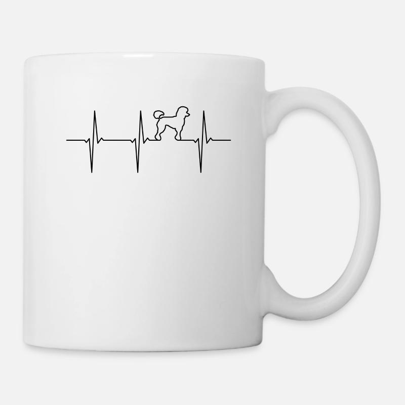 Pudel EKG Herzschlag - Tasse - Weiß