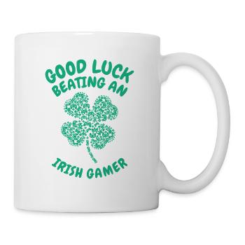 St. Patrick's Day Gaming Shamrock Gamer Video - Mug - white - Right