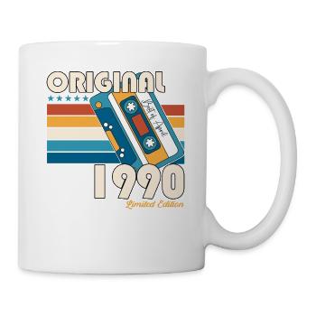 33rd birthday man April born 1990 cassette - Mug - white - Right