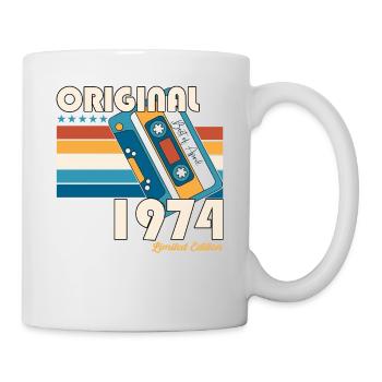49th birthday man April Born 1974 Cassette - Mug - white - Right