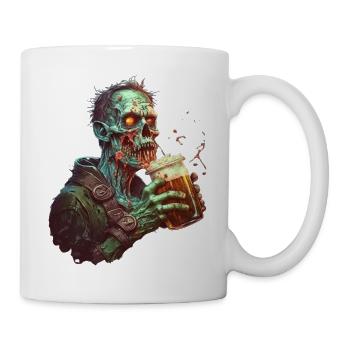 Beer-loving zombie - Mug - white - Right