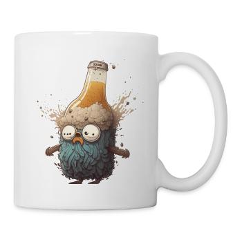 Drôle d’homme de bière avec barbe - Mug blanc - blanc - Droite