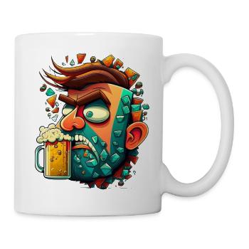 Kreatives Bier Design, lustiger Bierliebhaber - Tasse - Weiß - Rechts