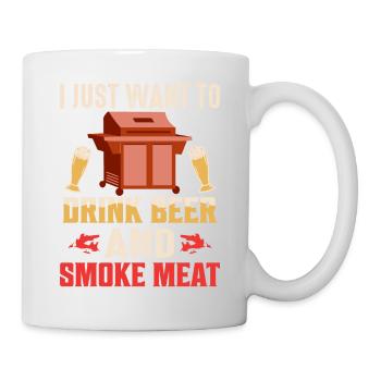 Je veux juste boire de la bière et fumer de la viande fumeur BB - Mug blanc - blanc - Droite