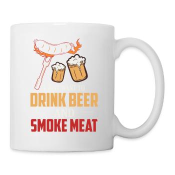 Je veux juste boire de la bière et fumer des grillades de viande - Mug blanc - blanc - Droite